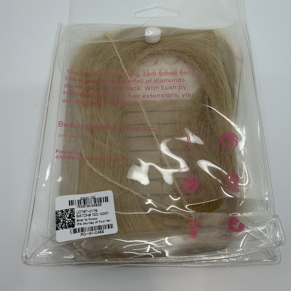 Hotheads Tape-In Extensions LUSH Originals 16" #12C Light Golden Blonde Opal NEW - Picture 5 of 6